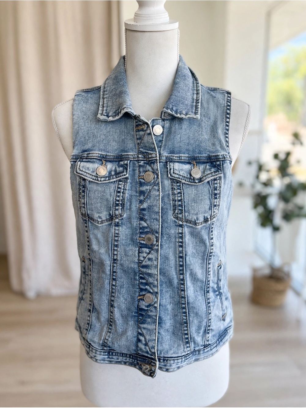 Jeans denim vest jacket blue
